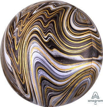 Foil Balloon ORB Black Marble