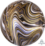 Foil Balloon ORB Black Marble