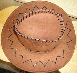 Cowboy Hat Leather Light Brown