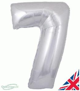 Foil Balloon Super Shape 7 Silver 34 inch