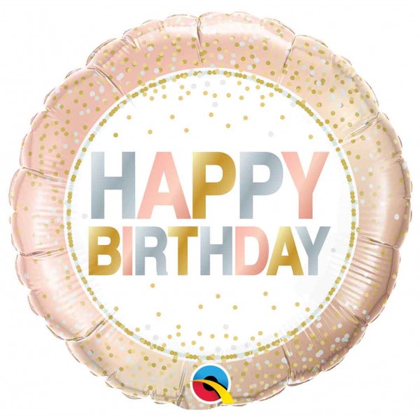 Foil Balloon - Happy Birthday Metallic Dots