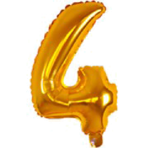 Foil Balloon - Mini Shape 4 Gold Air Fill