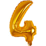 Foil Balloon - Mini Shape 4 Gold Air Fill