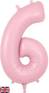 Foil Balloon Super Shape 6 Matte Pink 34 inch