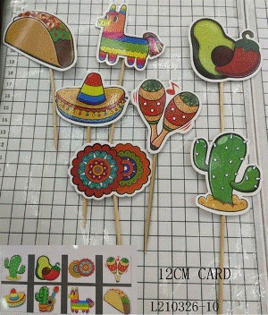 Fiesta - Cake Toppers 8pc