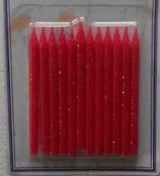 Candles - Red Glitter (12)