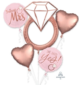 Foil Balloon Bouquet Blush Wedding