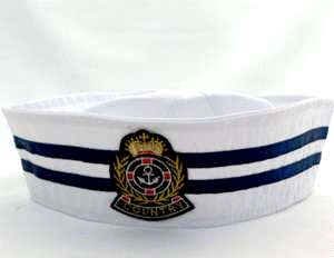 Sailor Hat White with Blue Stripes