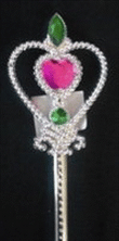 Wand - Silver Coronet & Pink Heart (plastic)
