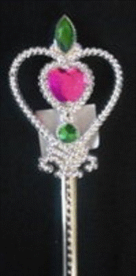 Wand - Silver Coronet & Pink Heart (plastic)