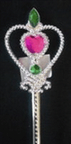 Wand - Silver Coronet & Pink Heart (plastic)