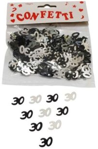 Confetti 30 Black &amp; Silver 10mm 16g