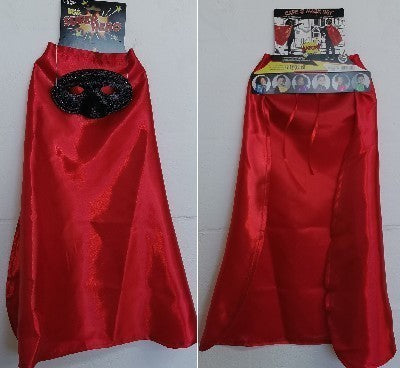 Cape Super Hero Red with Mask