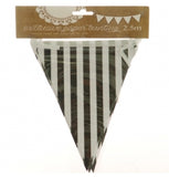 Bunting -Paper-Stripe Black 2.5m