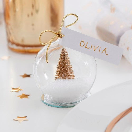 Place Cards Snow Globe Gold (4)
