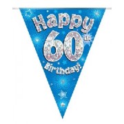 Bunting Happy 60 Birthday blue