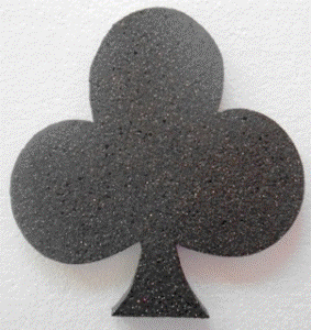 Polystrene Clubs 20cm Glitter Black