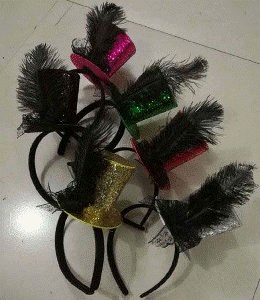 Aliceband with Mini Glitter Top Hat assorted