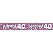 Banner small Happy 40th Birthday Female