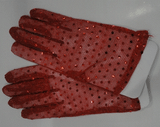 Gloves Red Short 22.5cm with Sequins
