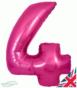 Foil Balloon Super Shape 4 Pink 34 inch