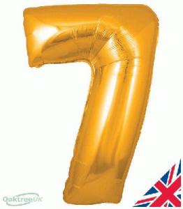 Foil Balloon Super Shape 7 Gold 34 inch