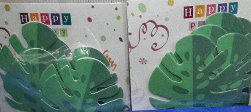 Cake Topper Tropical Leaves 6pc