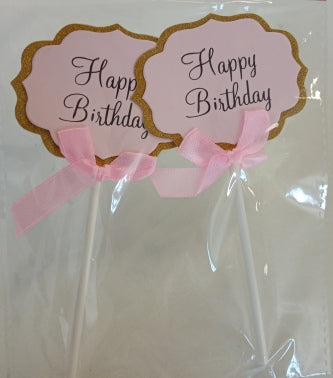 Cake Topper - Happy Birthday 2pc