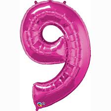 Foil Balloon Super Shape 9 Magenta 34 inch