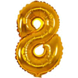 Foil Balloon - Mini Shape 8 Gold Air Fill
