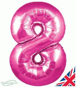 Foil Balloon Super Shape 8 Pink 34 inch