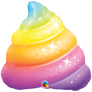 Foil Balloon SuperShape Rainbow Poop Sparkles