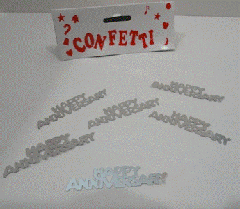 Confetti Happy Anniversary Silver