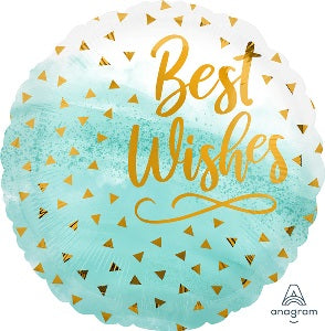 Foil Balloon - Best Wishes Gold Confetti