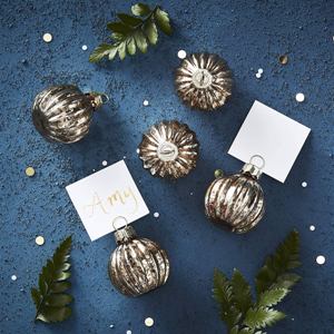 Gold Bauble Card Holders (6)
