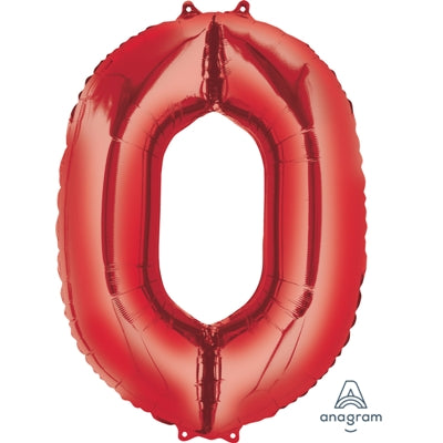 Foil Balloon Super Shape 0 Red