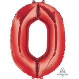 Foil Balloon Super Shape 0 Red