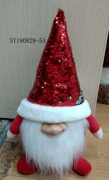Soft Santa Gnome Sequins Door Stopper