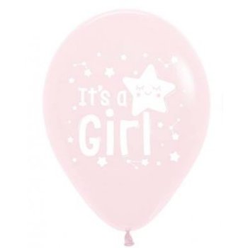Balloon - Latex It's a Girl Star Pastel Pink