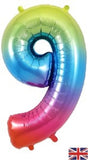 Foil Balloon Super Shape 9 Rainbow 34inch