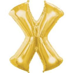 Foil Balloon Super Shape Letter X Gold