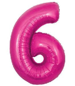Foil Balloon Super Shape 6 Pink 34 inch