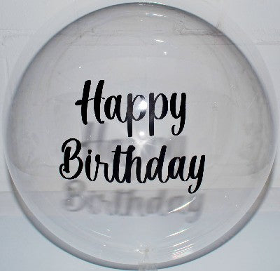 Balloon Sticker - Happy Birthday Black