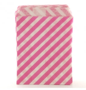 Candy Bags - Diagonal Hot Pink 13x18cm 25