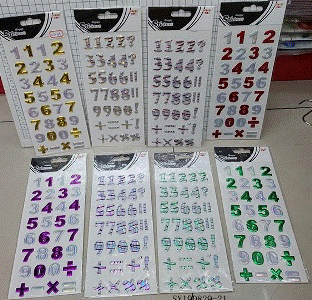 Stickers Numeric assorted colours
