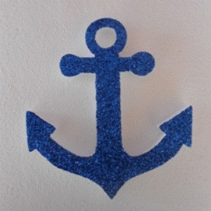 Poly Anchor 25cm Glitter Blue