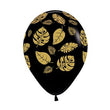 Balloon - Latex Gold Leaves on Black