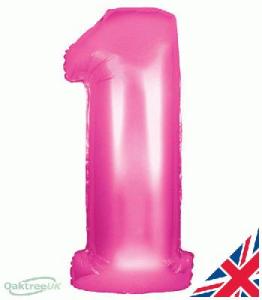 Foil Balloon Super Shape 1 Pink 34 inch