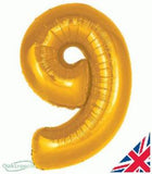 Foil Balloon Super Shape 9 Gold 34 inch