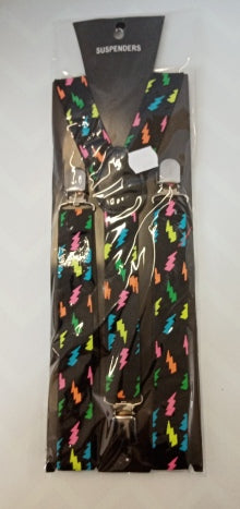 Suspenders Black with Neon Paint Marks